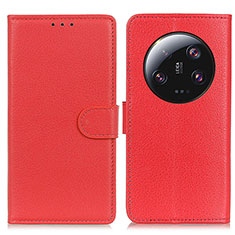 Custodia Portafoglio In Pelle Cover con Supporto A03D per Xiaomi Mi 13 Ultra 5G Rosso