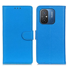 Custodia Portafoglio In Pelle Cover con Supporto A03D per Xiaomi Poco C55 Cielo Blu