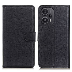 Custodia Portafoglio In Pelle Cover con Supporto A03D per Xiaomi Poco F5 5G Nero