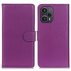 Custodia Portafoglio In Pelle Cover con Supporto A03D per Xiaomi Poco F5 5G Viola