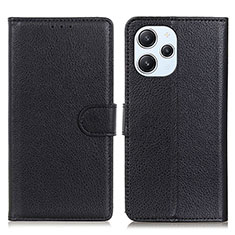 Custodia Portafoglio In Pelle Cover con Supporto A03D per Xiaomi Redmi 12 4G Nero