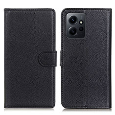 Custodia Portafoglio In Pelle Cover con Supporto A03D per Xiaomi Redmi Note 12 4G Nero