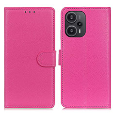 Custodia Portafoglio In Pelle Cover con Supporto A03D per Xiaomi Redmi Note 12 Turbo 5G Rosa Caldo