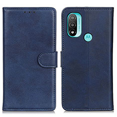 Custodia Portafoglio In Pelle Cover con Supporto A04D per Motorola Moto E20 Blu