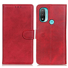 Custodia Portafoglio In Pelle Cover con Supporto A04D per Motorola Moto E30 Rosso