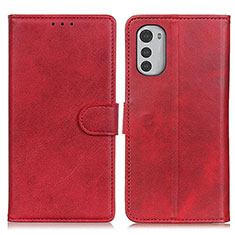 Custodia Portafoglio In Pelle Cover con Supporto A04D per Motorola Moto E32 Rosso