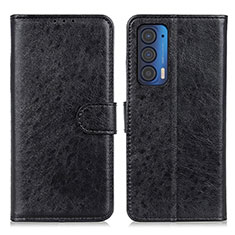 Custodia Portafoglio In Pelle Cover con Supporto A04D per Motorola Moto Edge (2021) 5G Nero