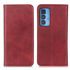 Custodia Portafoglio In Pelle Cover con Supporto A04D per Motorola Moto Edge S Pro 5G Rosso