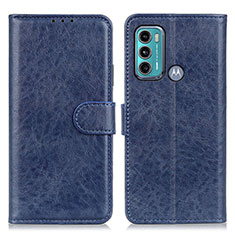 Custodia Portafoglio In Pelle Cover con Supporto A04D per Motorola Moto G60 Blu