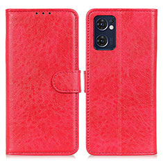 Custodia Portafoglio In Pelle Cover con Supporto A04D per OnePlus Nord CE 2 5G Rosso