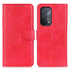 Custodia Portafoglio In Pelle Cover con Supporto A04D per Oppo A54 5G Rosso