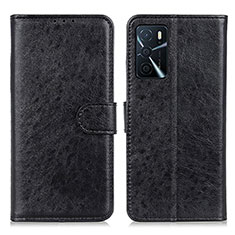 Custodia Portafoglio In Pelle Cover con Supporto A04D per Oppo A54s Nero