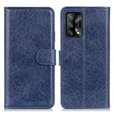 Custodia Portafoglio In Pelle Cover con Supporto A04D per Oppo F19 Blu