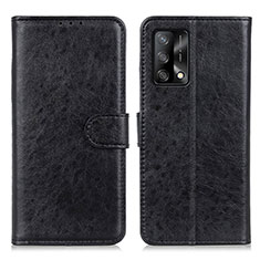 Custodia Portafoglio In Pelle Cover con Supporto A04D per Oppo F19 Nero