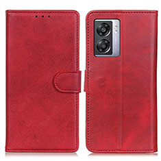 Custodia Portafoglio In Pelle Cover con Supporto A04D per Oppo K10 5G India Rosso