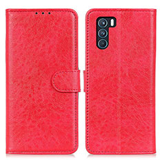 Custodia Portafoglio In Pelle Cover con Supporto A04D per Oppo K9 Pro 5G Rosso