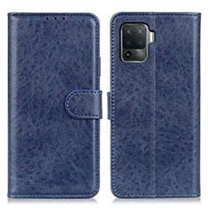 Custodia Portafoglio In Pelle Cover con Supporto A04D per Oppo Reno5 F Blu