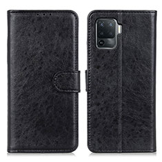 Custodia Portafoglio In Pelle Cover con Supporto A04D per Oppo Reno5 F Nero