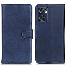 Custodia Portafoglio In Pelle Cover con Supporto A04D per Oppo Reno7 SE 5G Blu