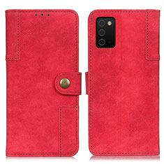 Custodia Portafoglio In Pelle Cover con Supporto A04D per Samsung Galaxy A02s Rosso