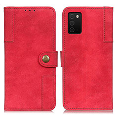 Custodia Portafoglio In Pelle Cover con Supporto A04D per Samsung Galaxy A03s Rosso