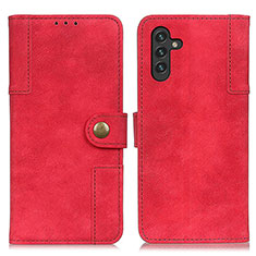 Custodia Portafoglio In Pelle Cover con Supporto A04D per Samsung Galaxy A04s Rosso