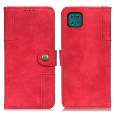 Custodia Portafoglio In Pelle Cover con Supporto A04D per Samsung Galaxy A22 5G Rosso