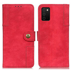 Custodia Portafoglio In Pelle Cover con Supporto A04D per Samsung Galaxy F02S SM-E025F Rosso