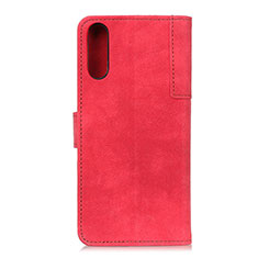 Custodia Portafoglio In Pelle Cover con Supporto A04D per Samsung Galaxy M02 Rosso