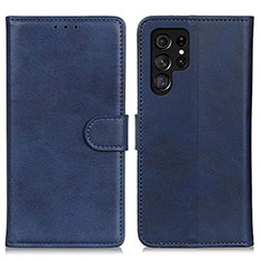 Custodia Portafoglio In Pelle Cover con Supporto A04D per Samsung Galaxy S21 Ultra 5G Blu