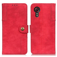 Custodia Portafoglio In Pelle Cover con Supporto A04D per Samsung Galaxy XCover 5 SM-G525F Rosso