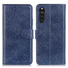 Custodia Portafoglio In Pelle Cover con Supporto A04D per Sony Xperia 10 III Blu