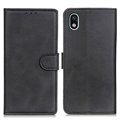 Custodia Portafoglio In Pelle Cover con Supporto A04D per Sony Xperia Ace III SO-53C Nero