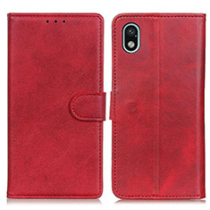 Custodia Portafoglio In Pelle Cover con Supporto A04D per Sony Xperia Ace III SO-53C Rosso