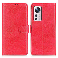 Custodia Portafoglio In Pelle Cover con Supporto A04D per Xiaomi Mi 12S 5G Rosso