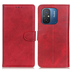 Custodia Portafoglio In Pelle Cover con Supporto A04D per Xiaomi Redmi 11A 4G Rosso
