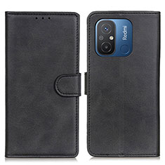 Custodia Portafoglio In Pelle Cover con Supporto A04D per Xiaomi Redmi 12C 4G Nero