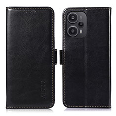 Custodia Portafoglio In Pelle Cover con Supporto A04D per Xiaomi Redmi Note 12 Turbo 5G Nero