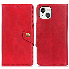 Custodia Portafoglio In Pelle Cover con Supporto A05 per Apple iPhone 14 Plus Rosso