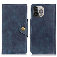 Custodia Portafoglio In Pelle Cover con Supporto A05 per Apple iPhone 14 Pro Blu