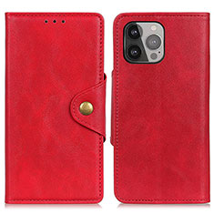 Custodia Portafoglio In Pelle Cover con Supporto A05 per Apple iPhone 14 Pro Rosso