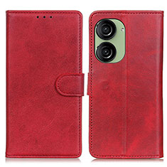 Custodia Portafoglio In Pelle Cover con Supporto A05D per Asus ZenFone 10 Rosso