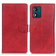 Custodia Portafoglio In Pelle Cover con Supporto A05D per Motorola Moto E13 Rosso