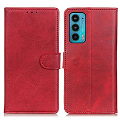 Custodia Portafoglio In Pelle Cover con Supporto A05D per Motorola Moto Edge 20 5G Rosso