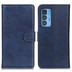 Custodia Portafoglio In Pelle Cover con Supporto A05D per Motorola Moto Edge 20 Pro 5G Blu