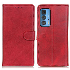 Custodia Portafoglio In Pelle Cover con Supporto A05D per Motorola Moto Edge 20 Pro 5G Rosso