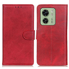 Custodia Portafoglio In Pelle Cover con Supporto A05D per Motorola Moto Edge (2023) 5G Rosso