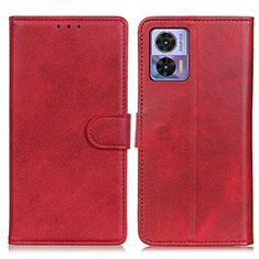 Custodia Portafoglio In Pelle Cover con Supporto A05D per Motorola Moto Edge 30 Lite 5G Rosso