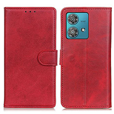 Custodia Portafoglio In Pelle Cover con Supporto A05D per Motorola Moto Edge 40 Neo 5G Rosso