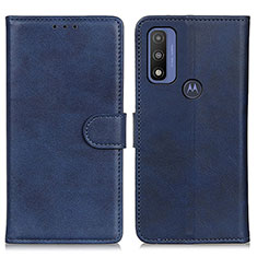 Custodia Portafoglio In Pelle Cover con Supporto A05D per Motorola Moto G Pure Blu